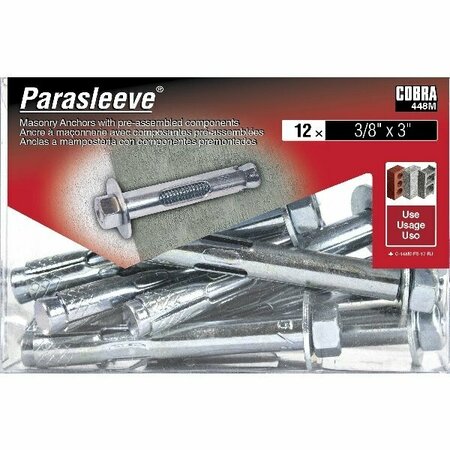 COBRA ANCHORS Anch Msnry Paraslv 3/8x3in 448M